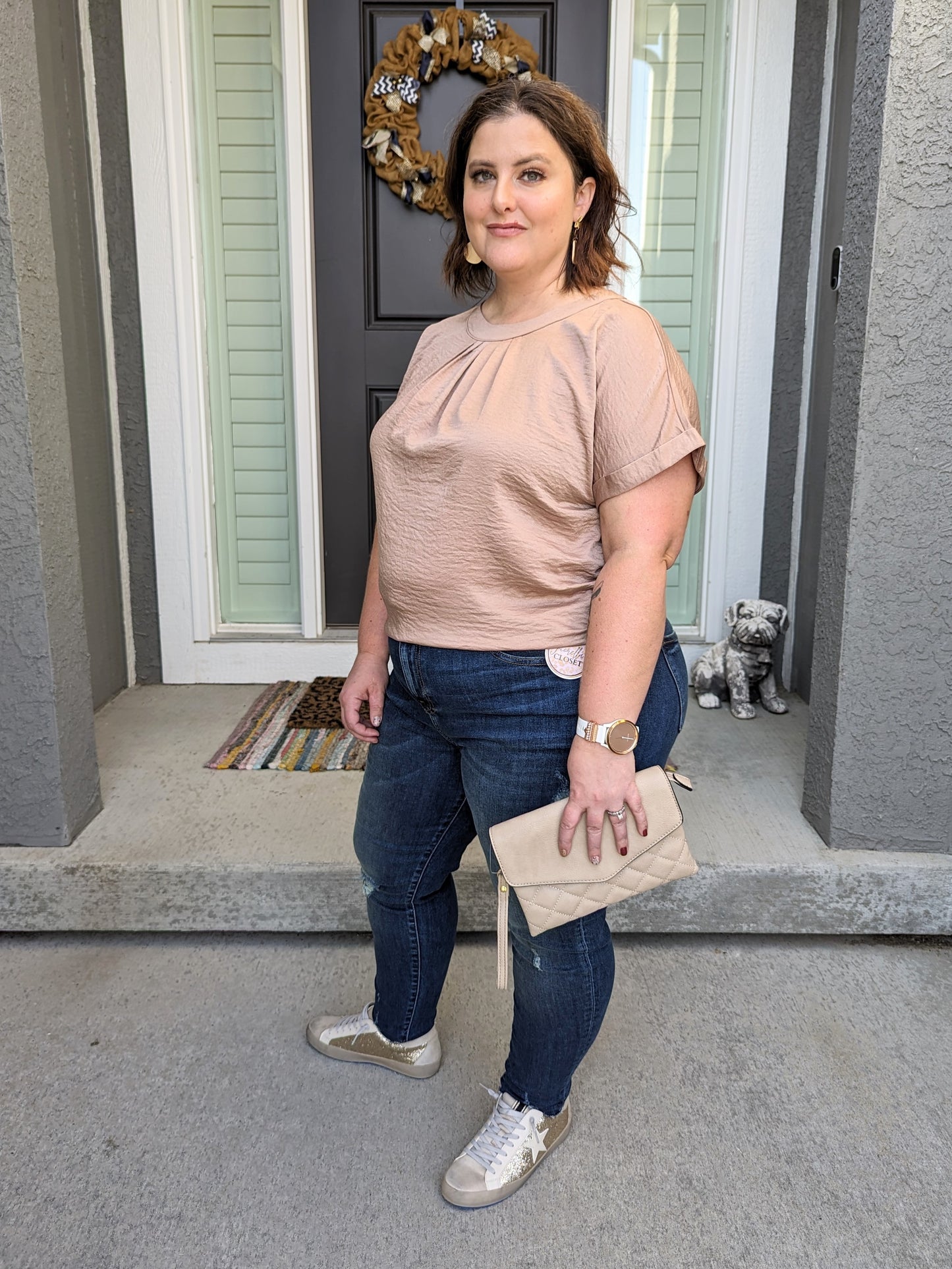 Curvy SS Luxe Top Taupe