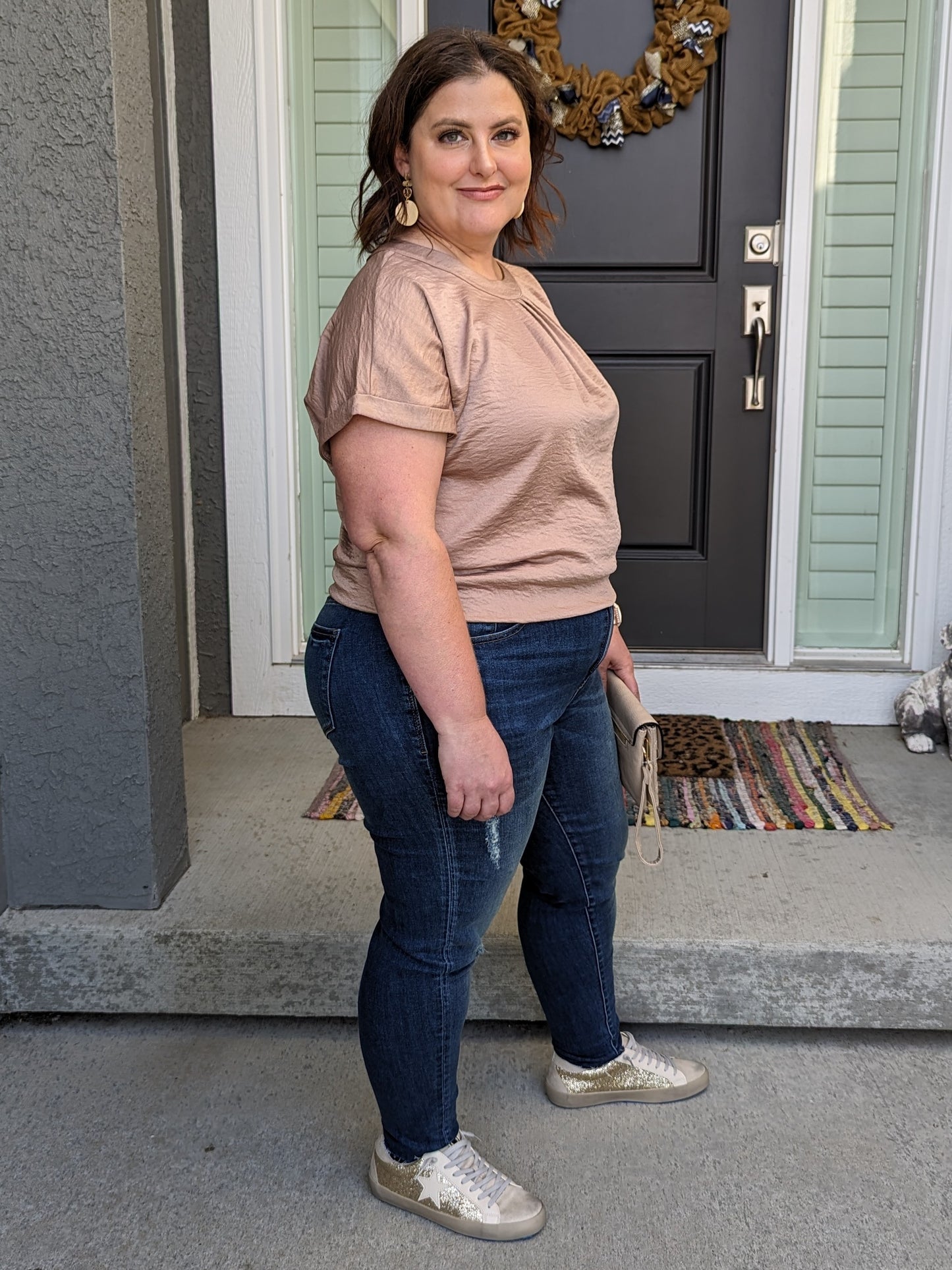 Curvy SS Luxe Top Taupe