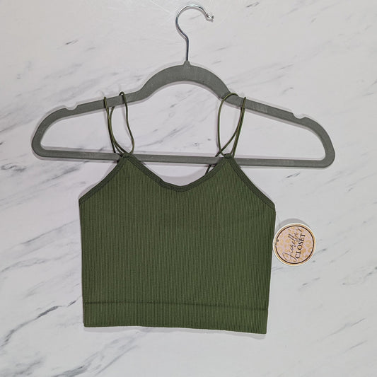 Ribbed Bralette Olive