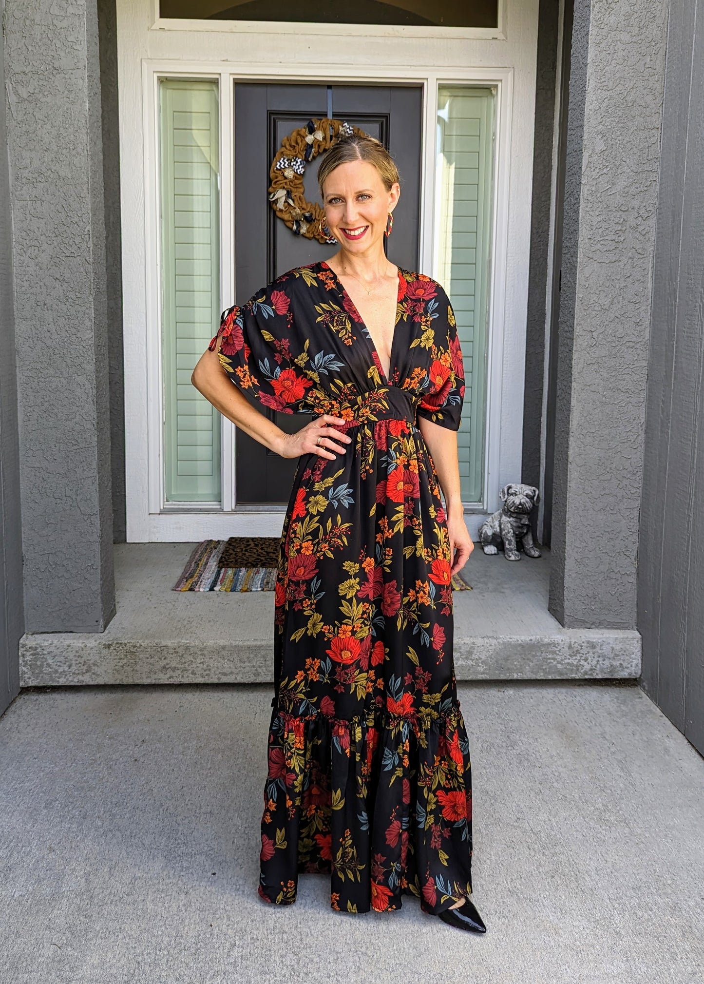 Black Floral Luxe Maxi Dress