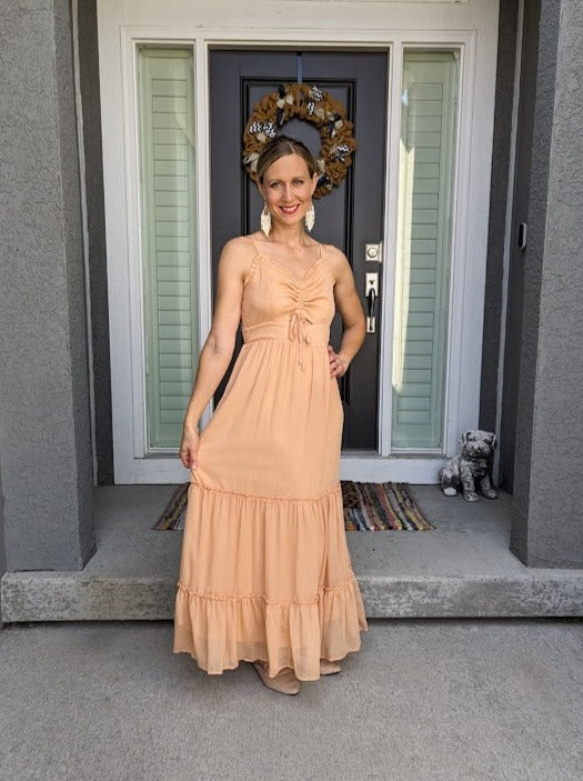 Maxi Dress Metallic Apricot