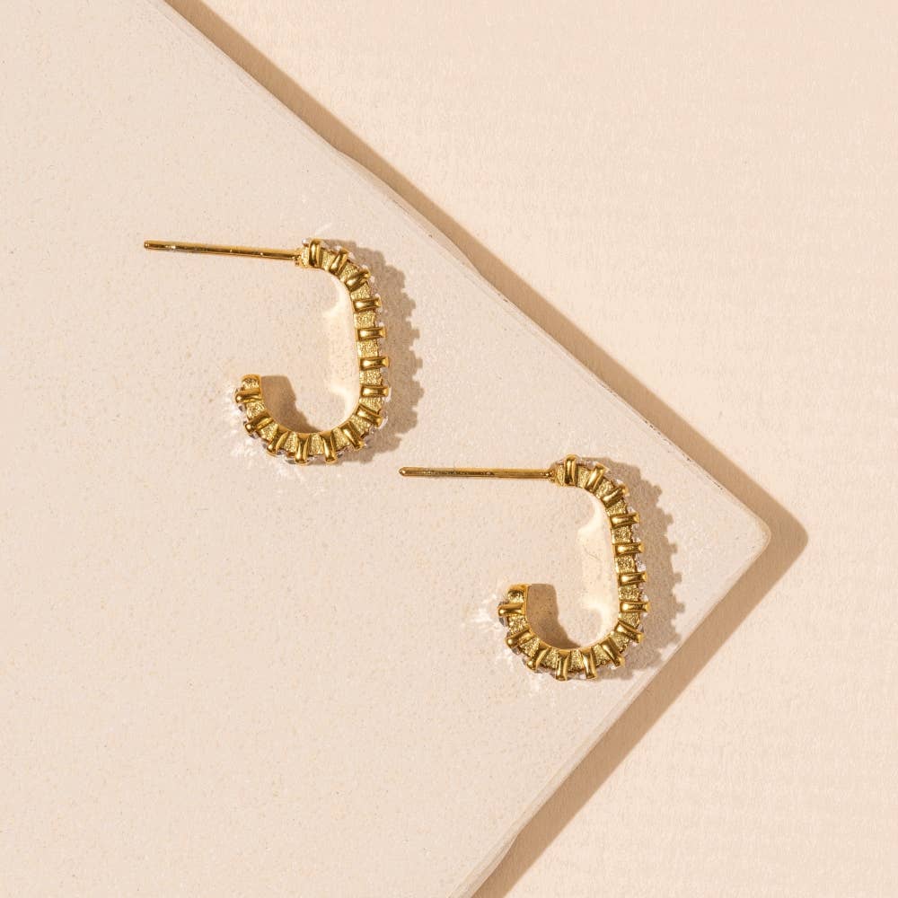 Sparkle Baguette Hoops