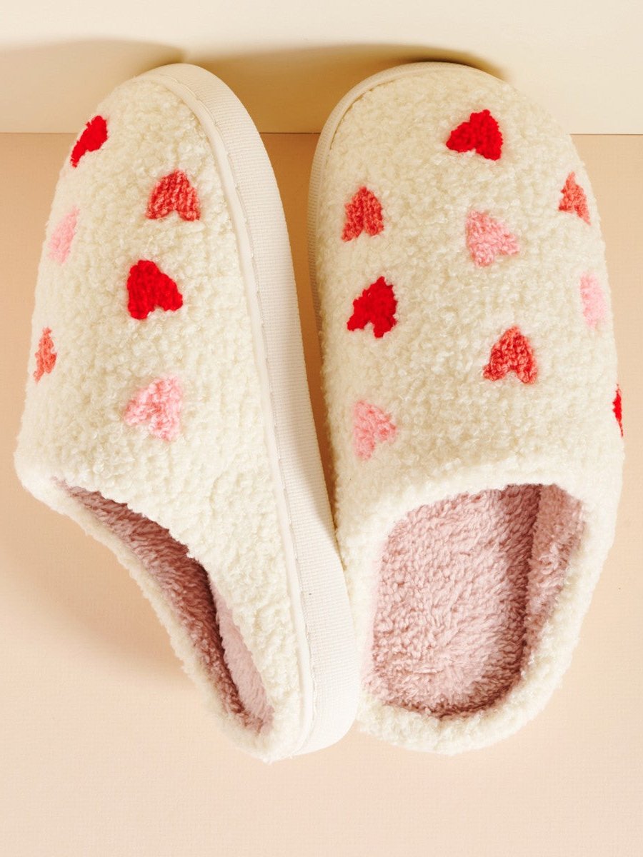 Cozy Slippers Hearts