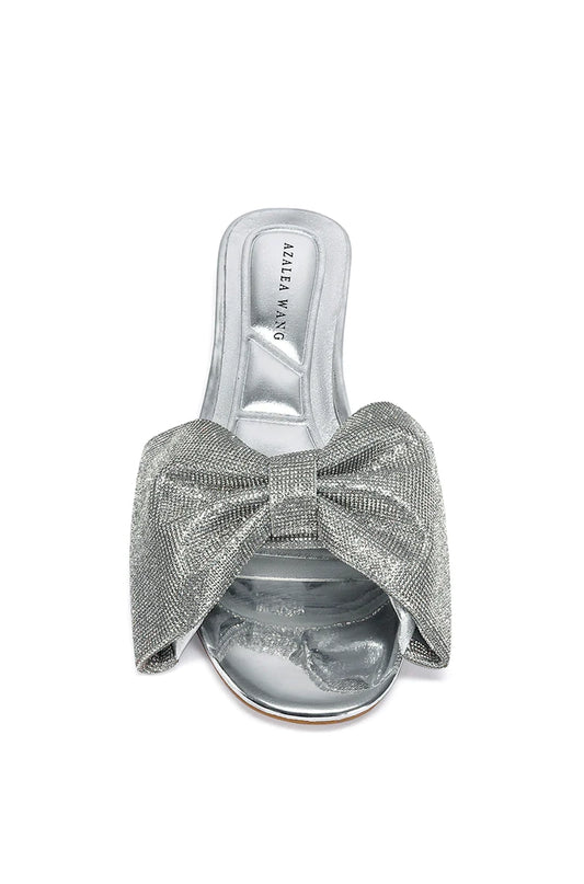 Glam Silver Bow Sandal