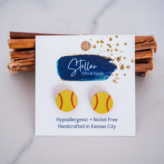 Softball Stud Earrings