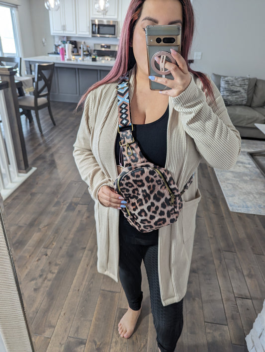 Cheetah Brown Sling Backpack