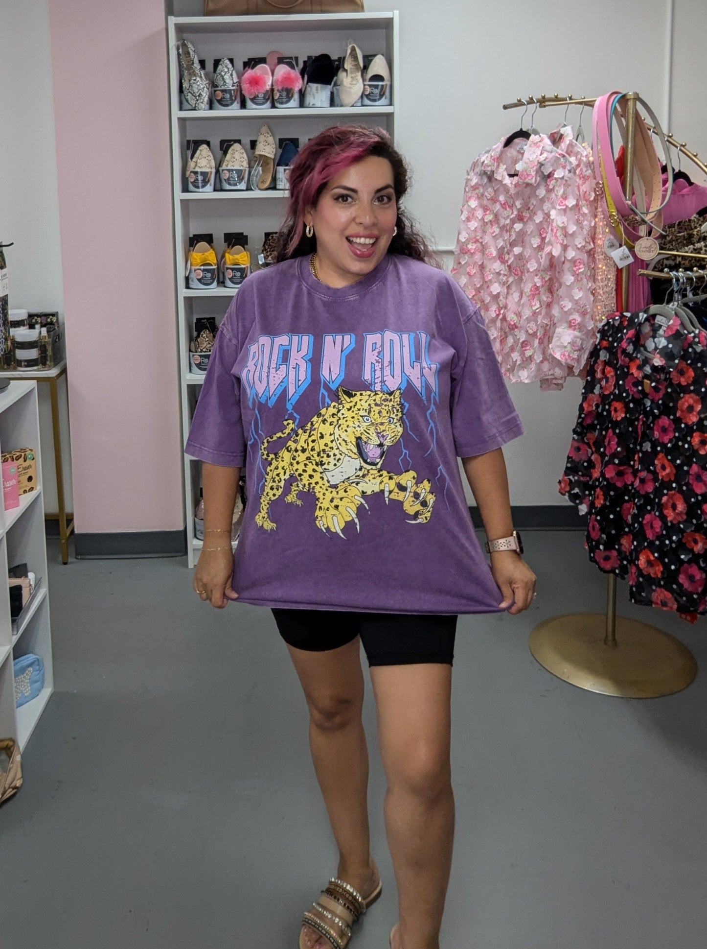 Rock N Roll Purple Graphic Tee