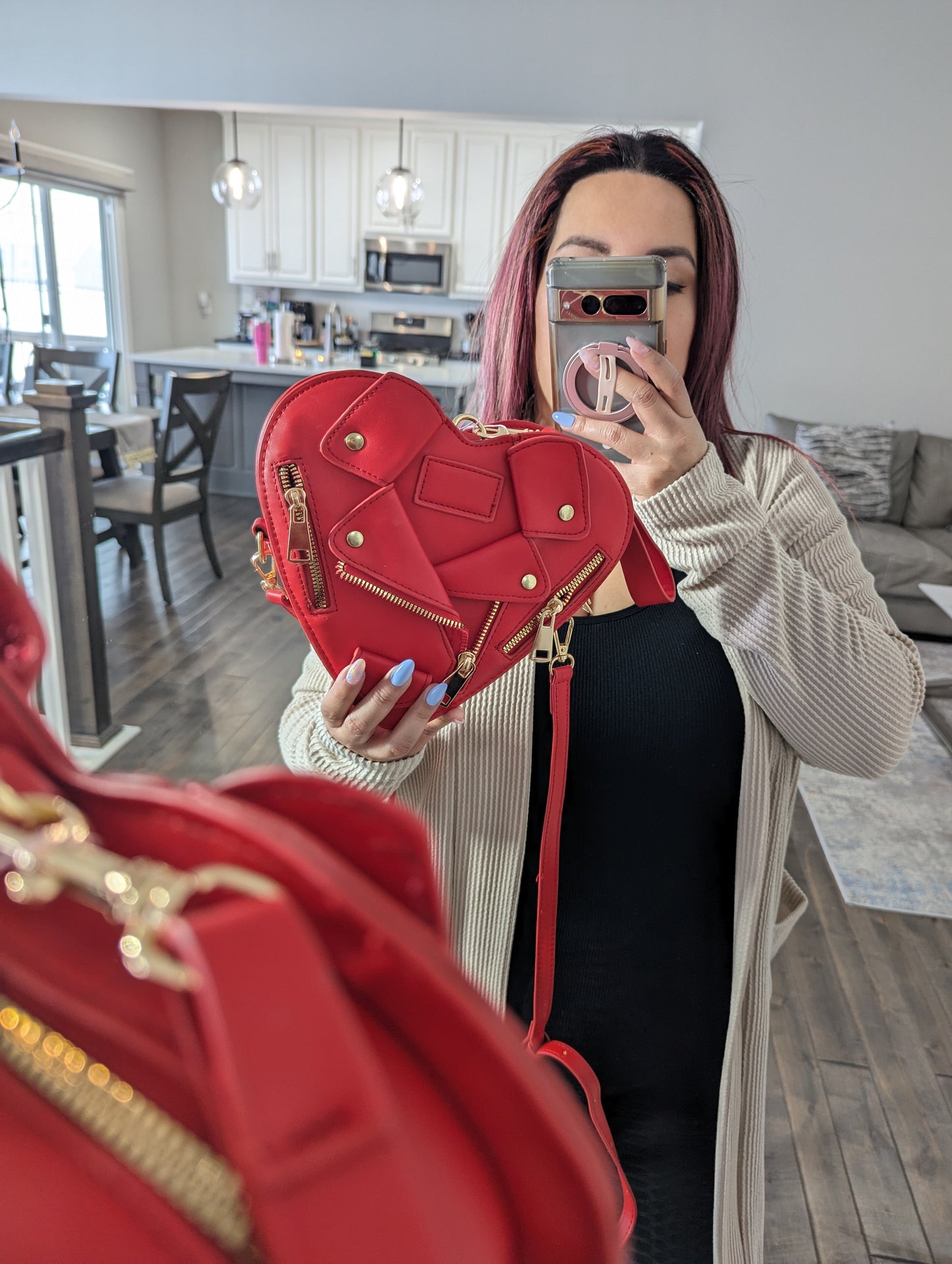 Jacket Detailed Heart Shaped Bag