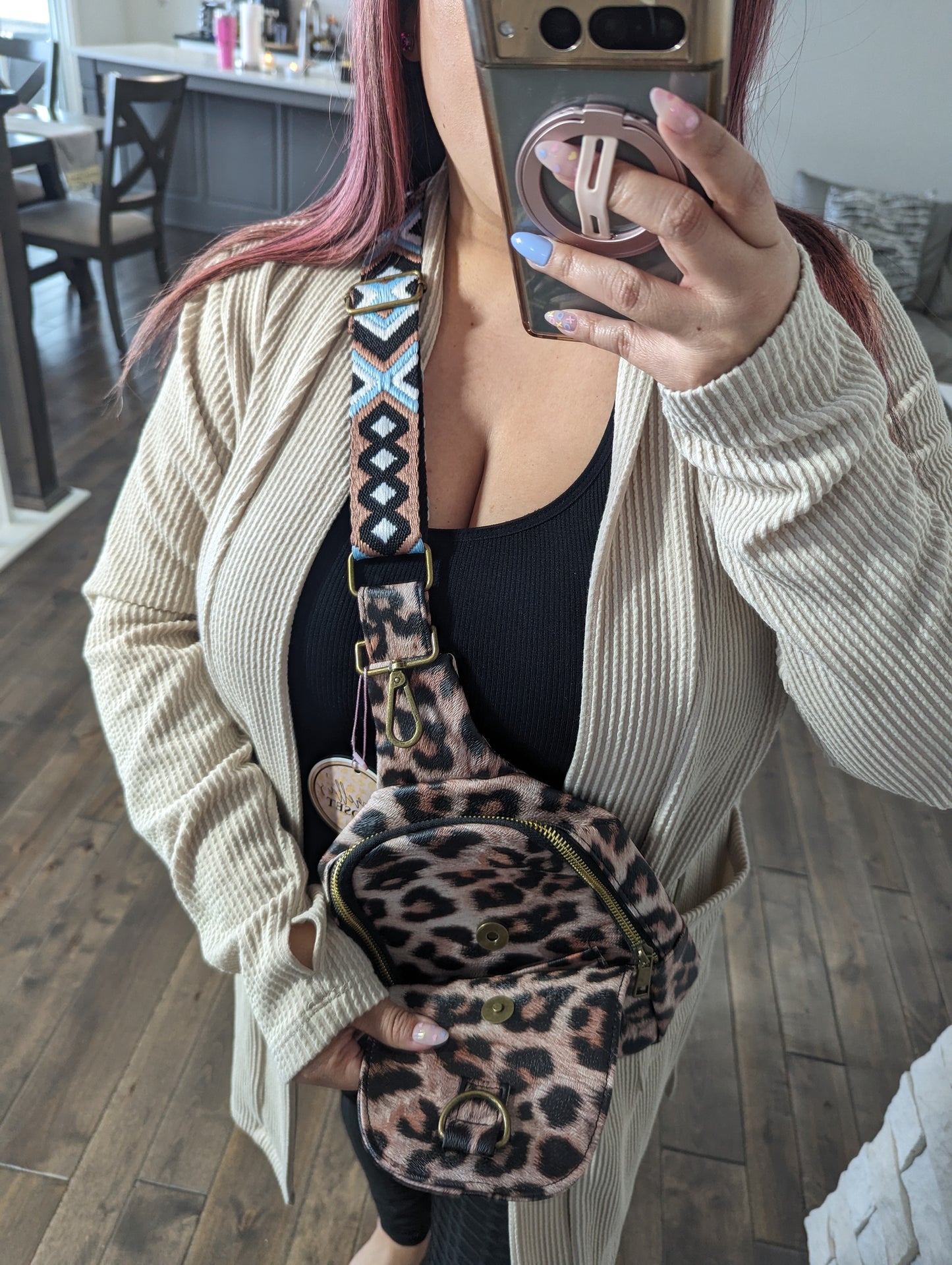 Cheetah Brown Sling Backpack