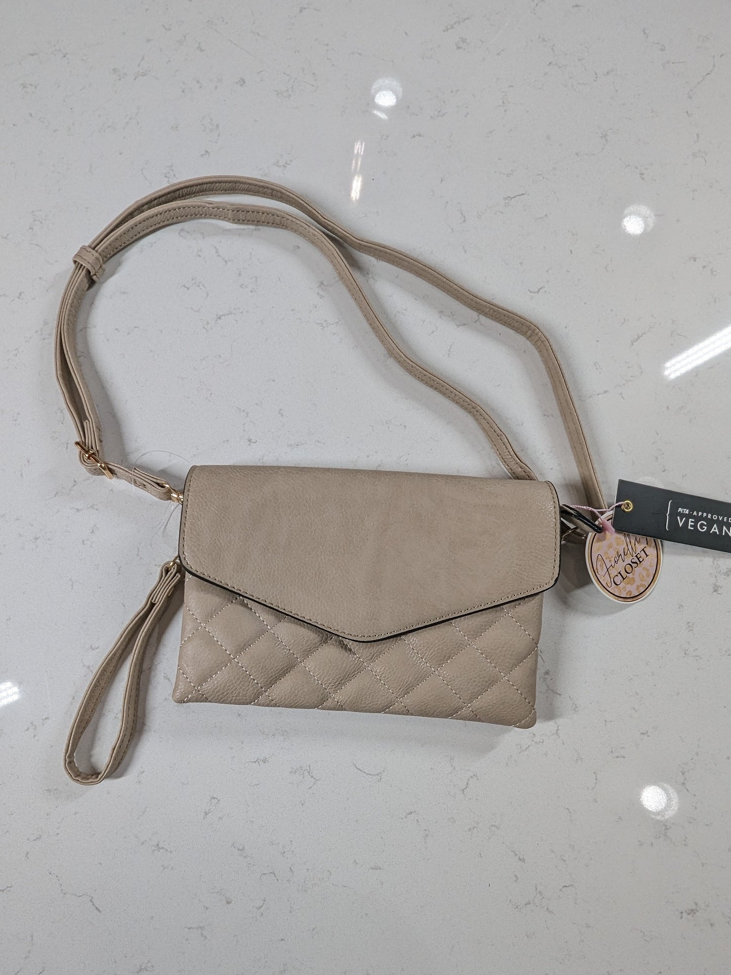 Envelope Quilted Clutch Nude