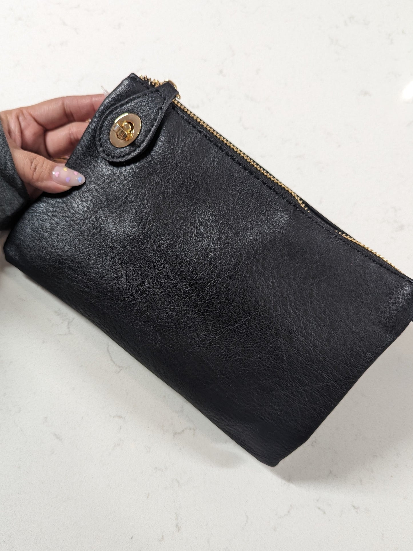 Vegan Leather Clutch Twist Key