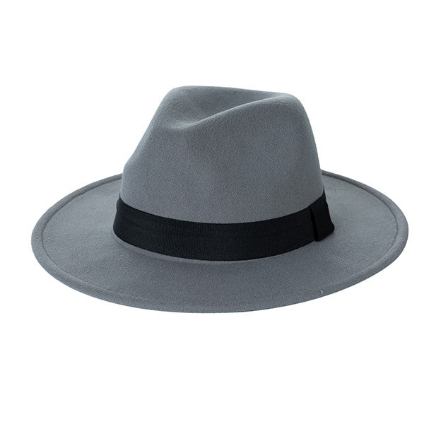 Felt Hat Gray Ribbon