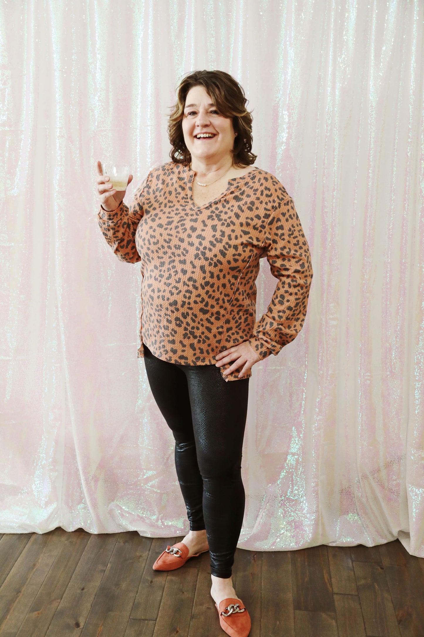 Rust Leopard Top