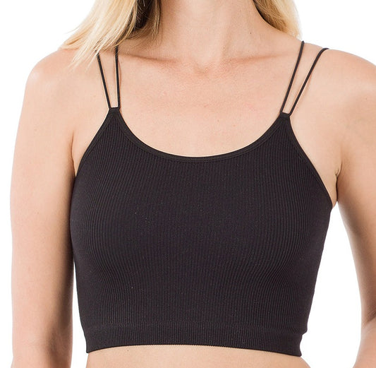 Ribbed Bralette Black